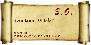 Svertner Ottó névjegykártya